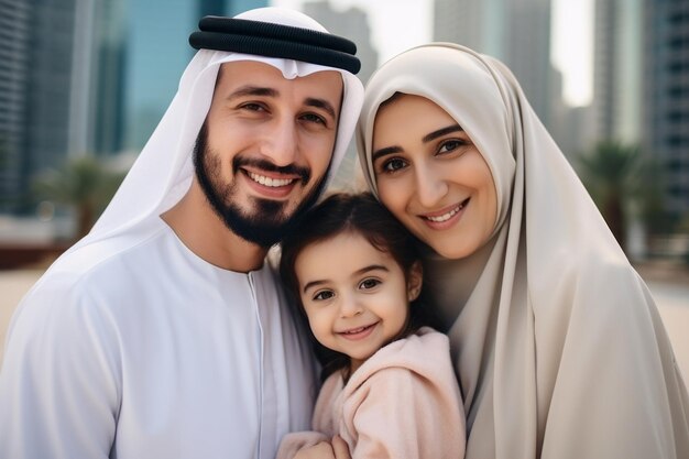 Happy family with Emirates ID style visuals